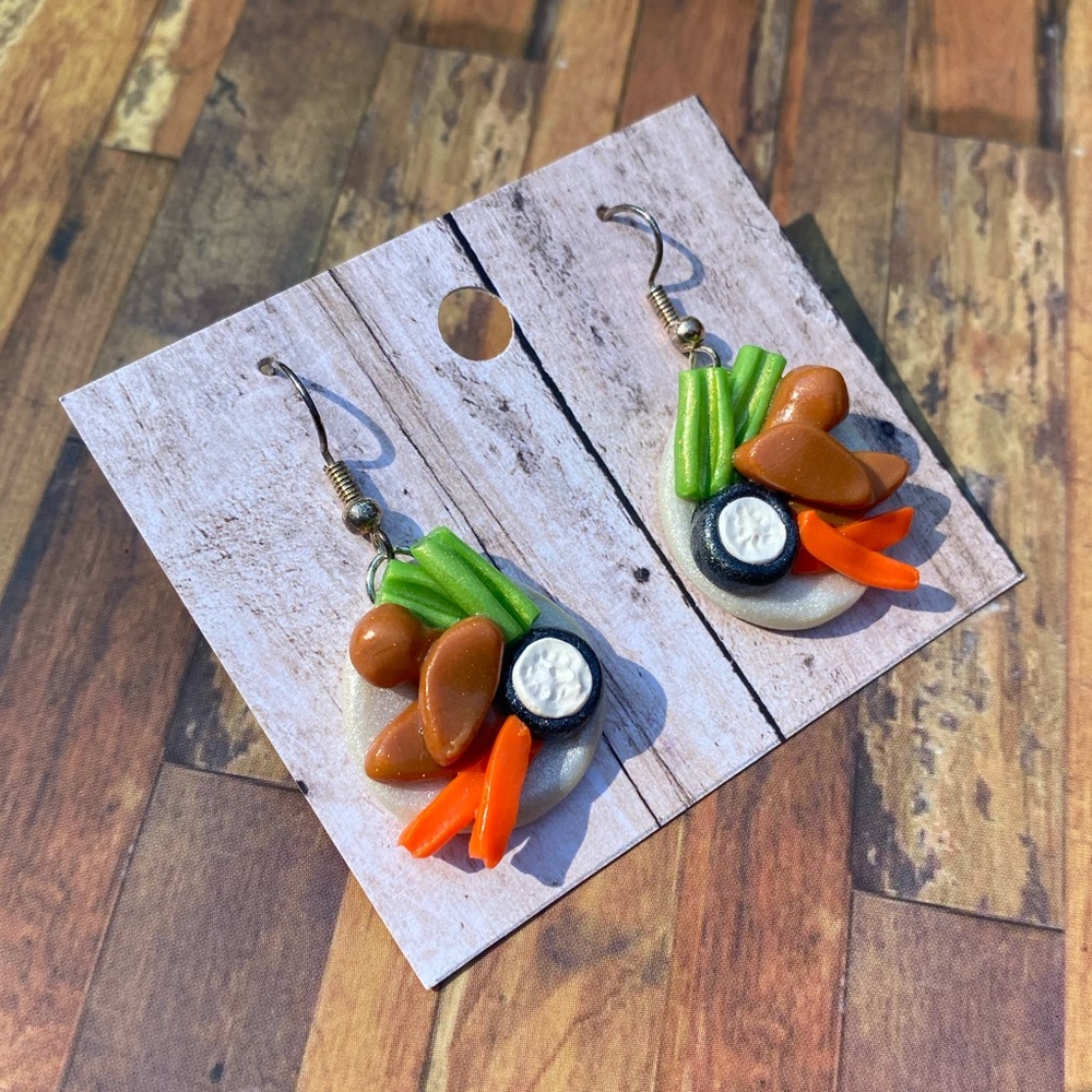 Buffalo Chicken Wing Dangle Earrings